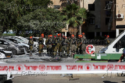 Aftermath of a missile strike from Iran on Israel, in Holon