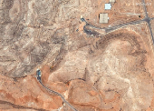 A satellite image shows tunnel entrances at the Isfahan Nuclear Technology Research Center