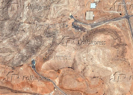 A satellite image shows tunnel entrances at the Isfahan Nuclear Technology Research Center