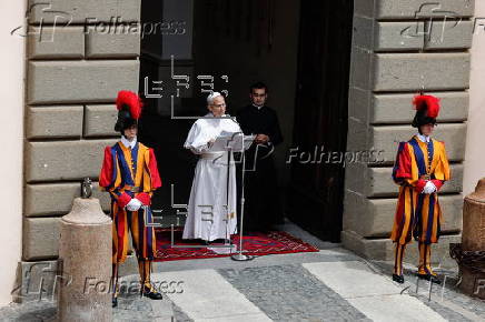 Pope Leo XIV leads Angelus prayer at Castel Gandolfo