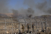 Druze poeple in Golan Heights gather near Syria border