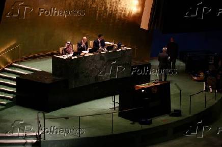 conferência internacional de alto nível para a solução pacífica da questão da Palestina e a implementação da solução de dois Estados.