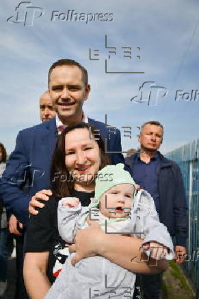 Polish presidential candidate Karol Nawrocki campaigns in Radzymin
