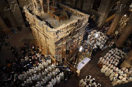Ceremonia del Lavado de Pies antes de la Pascua, en la Iglesia del Santo Sepulcro