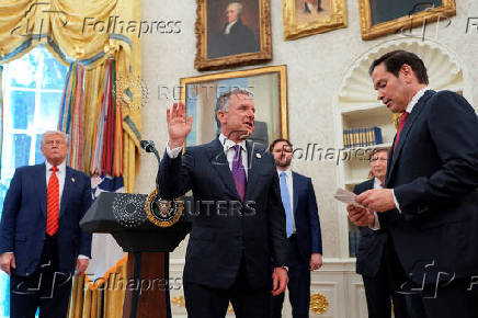 U.S. President Donald Trump swears-in Special Envoy Steve Witkoff at the White House in Washington