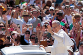 Pope Leo XIV holds the general audience in St. Peter's Square at the Vatican