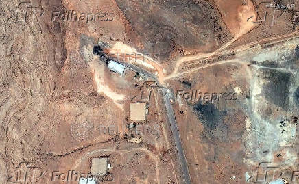 A satellite image shows airstrike damage to the tunnel entrances of the Isfahan Nuclear Technology Research Center