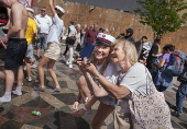 Newly graduated students celebrate end of high school in the streets of Copenhagen
