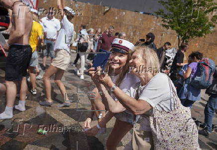 Newly graduated students celebrate end of high school in the streets of Copenhagen