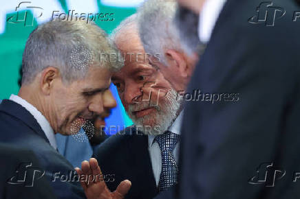 Brazil's President Luiz Inacio Lula da Silva holds a meeting to announce the submission of a bill to expand income tax exemptions to the National Congress