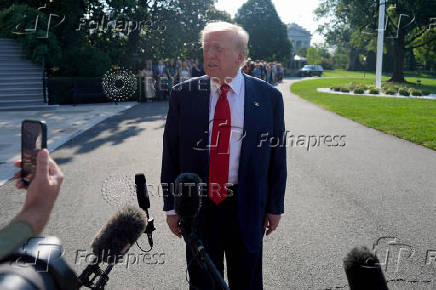 U.S. President Donald Trump departs for Scotland
