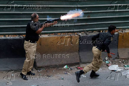 Protest in support of Pakistan's former Prime Minister Imran Khan in Karachi