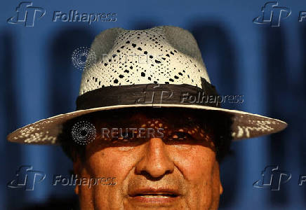 Former Bolivian President Morales holds a rally calling for ?null voting? in upcoming general election