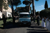 U.S Cardinals leave the Pontifical North American College to enter the conclave
