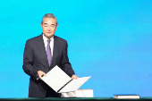 Chinese Foreign Minister Wang Yi, attends signing ceremony of Convention on the Establishment of The International Organization for Mediation (IOMed) in Hong Kong