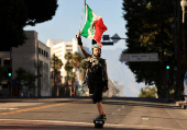 Protest against federal immigration sweeps, in Los Angeles