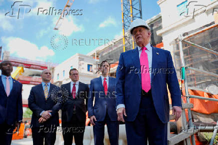 U.S. President Trump tours the Federal Reserve Board building in Washington, D.C.