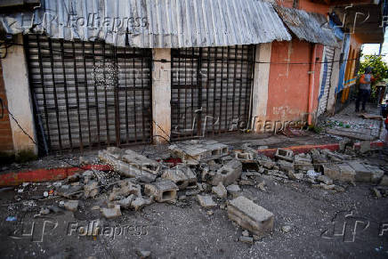 Aftermath of an earthquake, in Comapa
