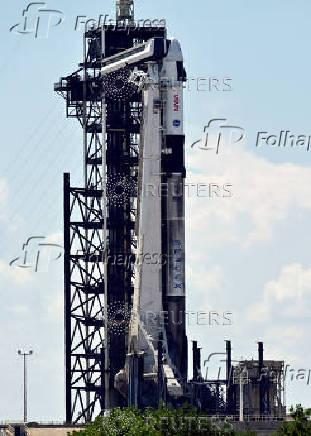 A SpaceX Crew Dragon capsule sits atop a Falcon Nine rocket at Launch Complex 39A before NASA?s Crew-11 mission to the International Space Station