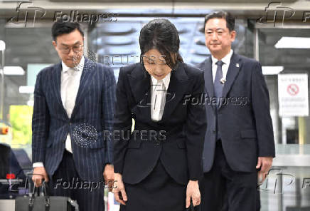 FILE PHOTO: South Korea's former first lady Kim Keon Hee arrives at a court to attend a hearing to review her arrest warrant, in Seoul
