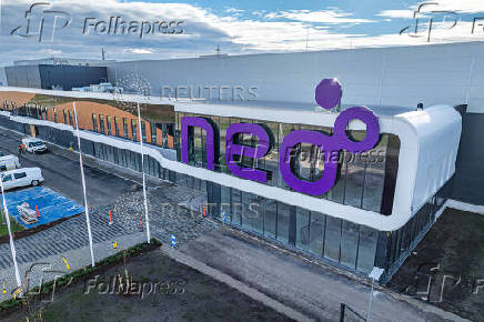 A drone view shows the Neo Performance Materials plant, in Narva
