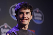 El piloto español de Moto GP Marc Márquez participa en el día de medios
