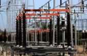 View of electrical sub-station at Spain-France border after blackout, in the village of Santa Llogaia d?Alguema