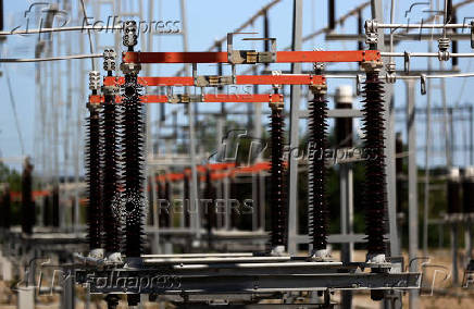 View of electrical sub-station at Spain-France border after blackout, in the village of Santa Llogaia d?Alguema