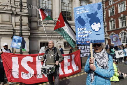 Pro-Palestinian protest outside Barclays annual general meeting in London