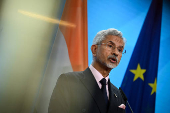 German Foreign Minister Wadephul and Indian Foreign Minister Jaishankar speak to the media,  in Berlin
