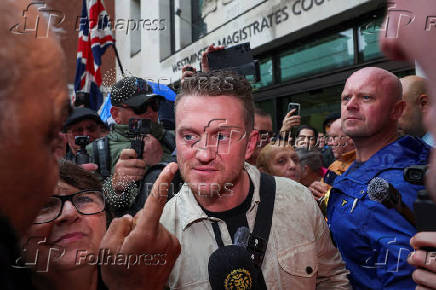 Anti-immigration activist Stephen Yaxley-Lennon at Westminster Magistrates' Court, in London