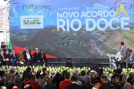 Lula durante encontro de celebração dos avanços do Novo Acordo do Rio Doce (MG)