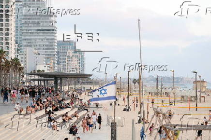 Tel Aviv beach amid Iranian ballistic missile threats