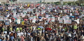 Houthis protest against US, Israel