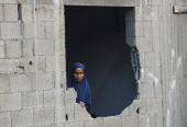 Aftermath of an overnight Israeli strike on a house, in Gaza City
