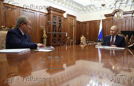 Russian President Putin meets Russian Academy of Sciences president in Moscow