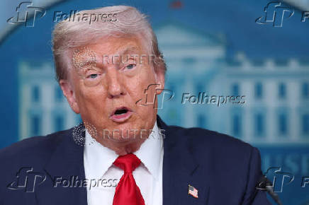 U.S. President Trump meets members of the media at the White House in Washington, D.C