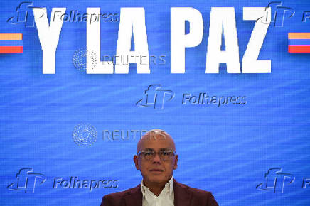 Venezuelan National Assembly's President Jorge Rodriguez attends a session of the National Council for Sovereignty and Peace, in Caracas