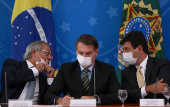 Reunião sobre a pandemia do coronavírus, no Planalto, em Brasília (DF)