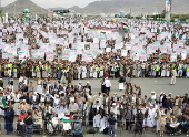 Houthi supporters protest against the US in Sana'a