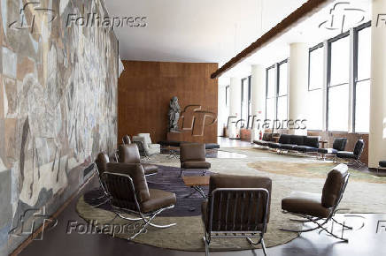 Uma das salas do Palácio Capanema, marco da arquitetura modernista, no centro do Rio