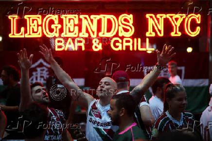 Fluminense fans gather ahead of their FIFA Club World Cup semi-final match against Chelsea, in New York City