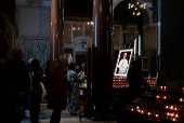 Mourning after the death of Pope Francis, at Westminster Cathedral in London