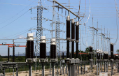 View of electrical sub-station at Spain-France border after blackout, in the village of Santa Llogaia d?Alguema