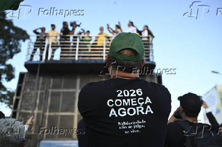 Bolsonaro ato pela anistia em Brasília