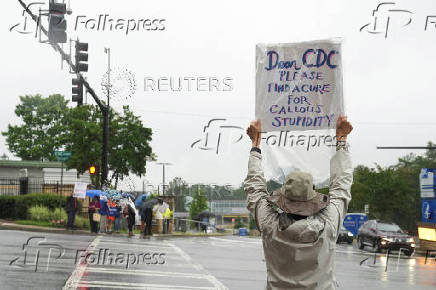 Protest at the CDC?s Roybal campus in Atlanta