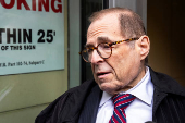 U.S. Congressman Jerry Nadler speaks to members of the media at US Immigration Court in New York City