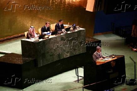 conferência internacional de alto nível para a solução pacífica da questão da Palestina e a implementação da solução de dois Estados.