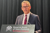 Reserve Bank of New Zealand Governor Christian Hawkesby speaks at a press conference, in Wellington