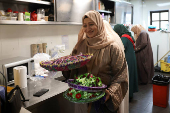 Khizra Mosque hosts a lunch as part of its Eid al-Adha celebrations, in Manchester